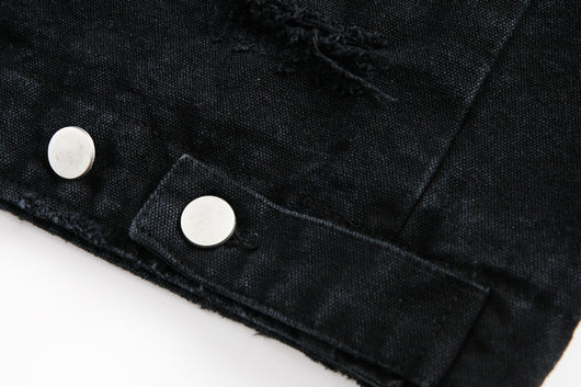 Chaqueta Denim Vintage Desgastada Estilo Retro Americano - Image 12