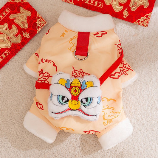 Abrigo Festivo Año Nuevo para Mascotas - Chaqueta Térmica Tang para Perros y Gatos - Image 26