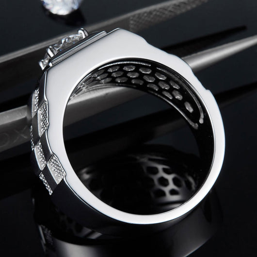 Anillo de Moissanita Diamante para Hombre Diseño Minimalista - Image 10