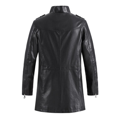 Chaqueta de Cuero Premium con Cuello de Pie para Hombre - Image 9