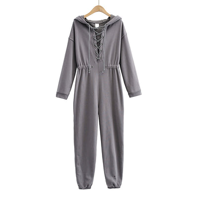 Jumpsuit Deportivo Holgado con Capucha y Cuerda Ajustable - Image 10