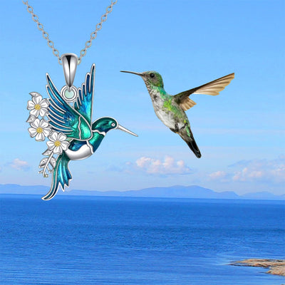 Conjunto de Collar y Aretes Colibrí en Plata - Image 9