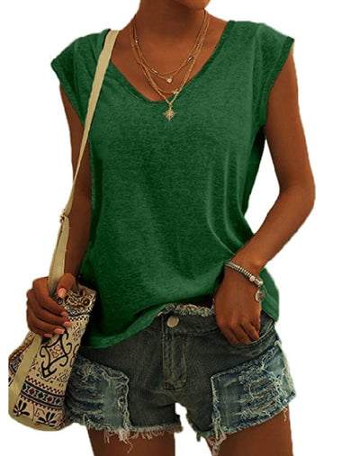 Blusa Suelta con Cuello en V - Diseño Minimalista Europeo y Americano para Mujer - Image 4