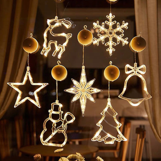 Lámpara LED Navideña con Ventosa - Decoración Santa, Reno y Muñeco de Nieve - Image 2