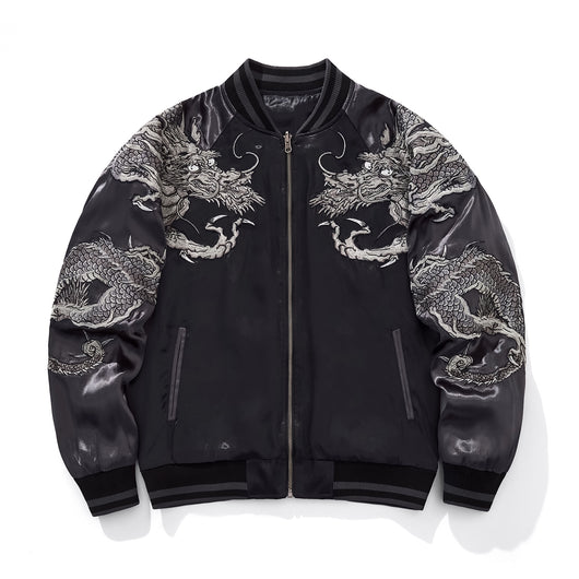 Chaqueta Beisbolera Dragón Bordado - Casual y Resistente - Image 3
