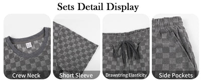 Conjunto de Playera y Shorts Casuales a Cuadros para Hombre - Image 16
