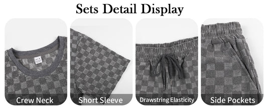Conjunto de Playera y Shorts Casuales a Cuadros para Hombre - Image 16