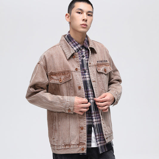 Chaqueta Vaquera Vintage con Detalles Cruzados para Hombre - Image 2