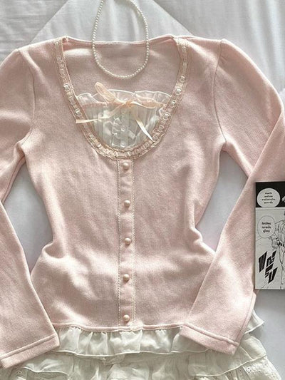 Blusa Manga Larga Rosa Suave para Primavera Temprana - Image 12
