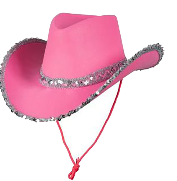 Sombrero Vaquero West Plateado con Borde Blanco
