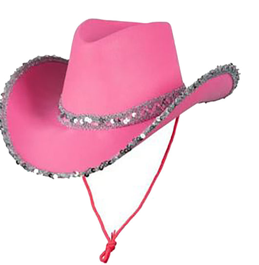 Sombrero Vaquero West Plateado con Borde Blanco