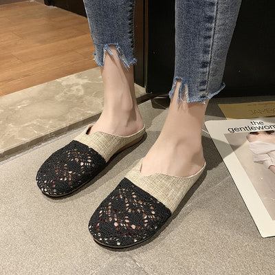 Sandalias de Lino sin Tacón con Diseño Calado - Image 9