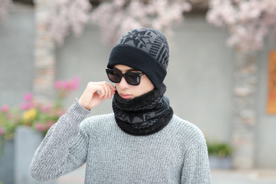 Conjunto de Gorro y Babero de Lana Térmica para Invierno - Image 11
