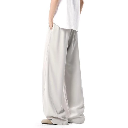 Pantalones Casuales de Corte Elegante con Detalles de Costura para Hombre - Primavera y Verano - Image 2
