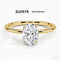 Anillo Chapado en Oro 18K con Diamante de Cultivo para Mujer