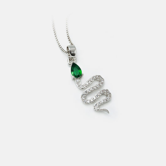 Aretes y Collar Serpiente con Circones Naturales - Image 3