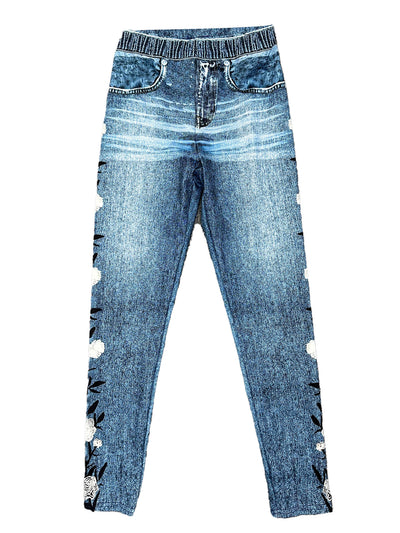Leggings de Estilo Denim con Estampado Digital para Mujer - Image 13