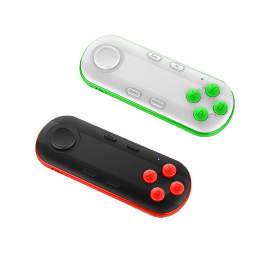 Black and red Bluetooth mobile gaming controller with a joystick and four red action buttons.