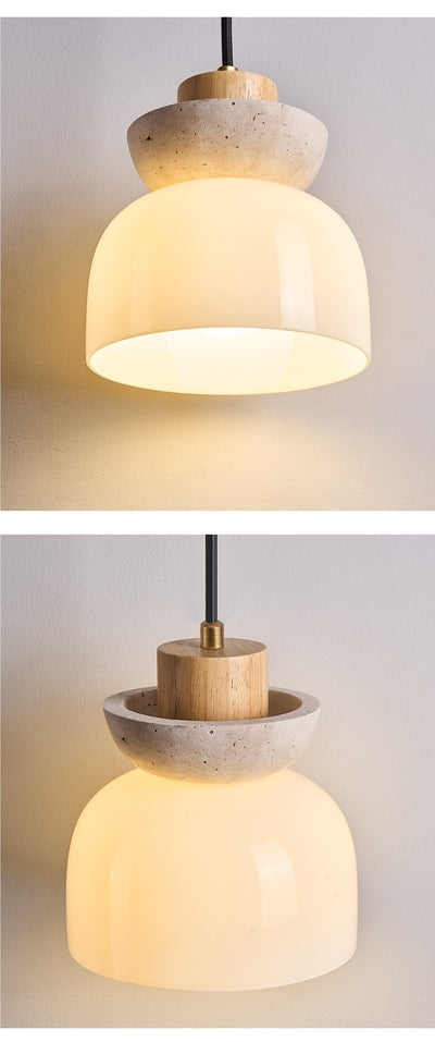 Lámpara de Mesita Estilo Japonés Minimalista en Madera Natural - Image 9