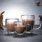 Taza de Café Térmica de Vidrio Borosilicato Doble Capa con Asa