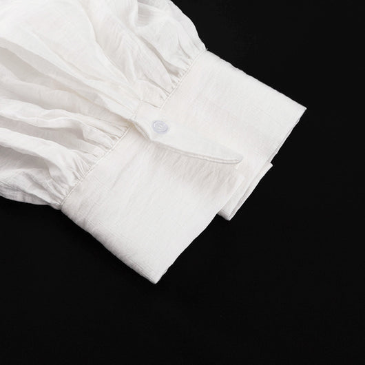 Blusa Elegante con Mangas Abullonadas y Volantes - Image 24