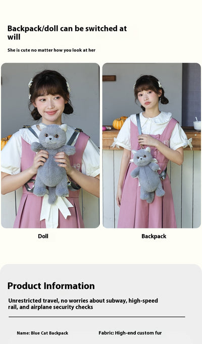 Bolso Bandolera Gato Adorable de Peluche Simulado - Image 18