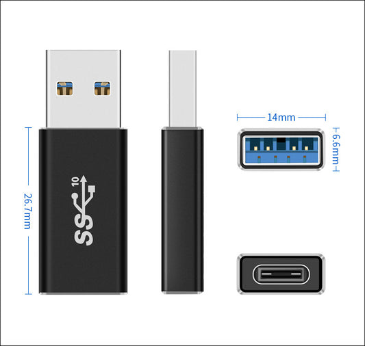 Adaptador USB-A a USB-C Hembra con Conector Reversible - Image 2