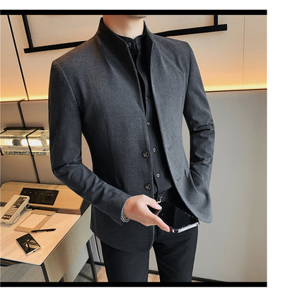 Blazer Slim Fit Ruoshuai para Hombre - Chaqueta Casual de Otoño - Image 12
