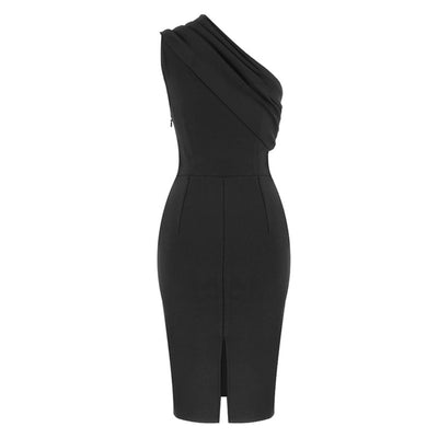 Vestido Elegante con Hombro Descubierto y Cintura Definida - Image 5