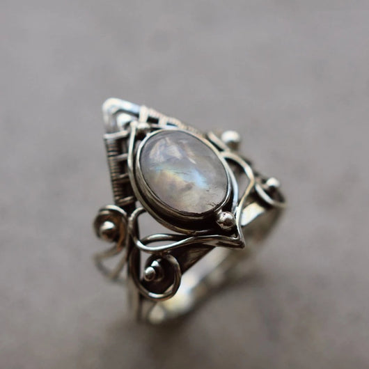 Anillo de Piedra de Luna Boho Vintage - Joyería Fina para Mujeres - Image 7