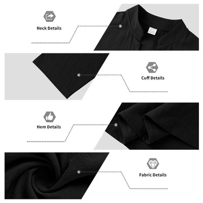 Conjunto de Pantalón y Camiseta Henley Suelta Transpirable para Hombre - Ropa de Playa Casual - Image 13