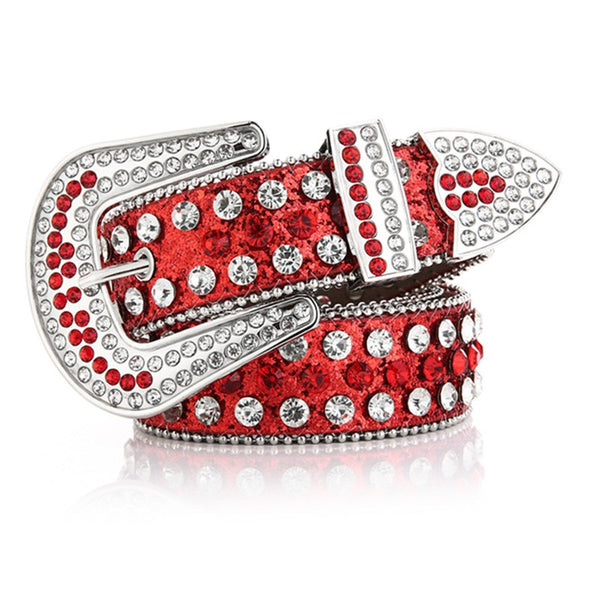 Cinturón Elegante para Mujer con Incrustaciones de Diamantes Decorativos