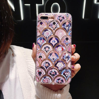 Funda Mármol Escama de Pez con Arena Movediza