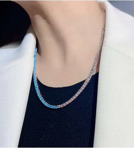 Cadena Tenis de Diamantes Completos - Accesorio Versátil Eslabón Cubano