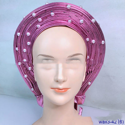Turbante Trenzado Jacquard Perla Árabe para Mujer - Image 6