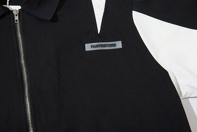 Camisa Manga Corta con Diseño Patchwork de Contraste para Hombre - Image 16