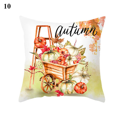 Funda de Almohada Estampado Arce y Calabaza Thanksgiving con Tela Melocotón - Image 23