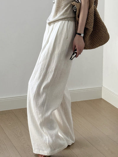 Pantalón Drapeado Slim Cintura Alta con Pierna Ancha - Image 17