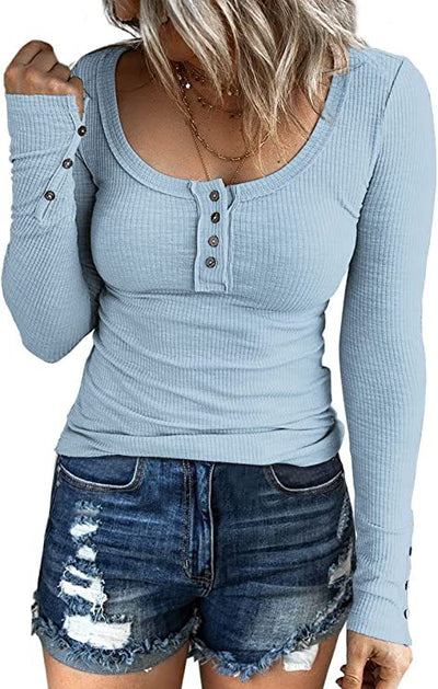 Chaleco de Botones Mujer con Cuello V y Manga Larga - Image 21