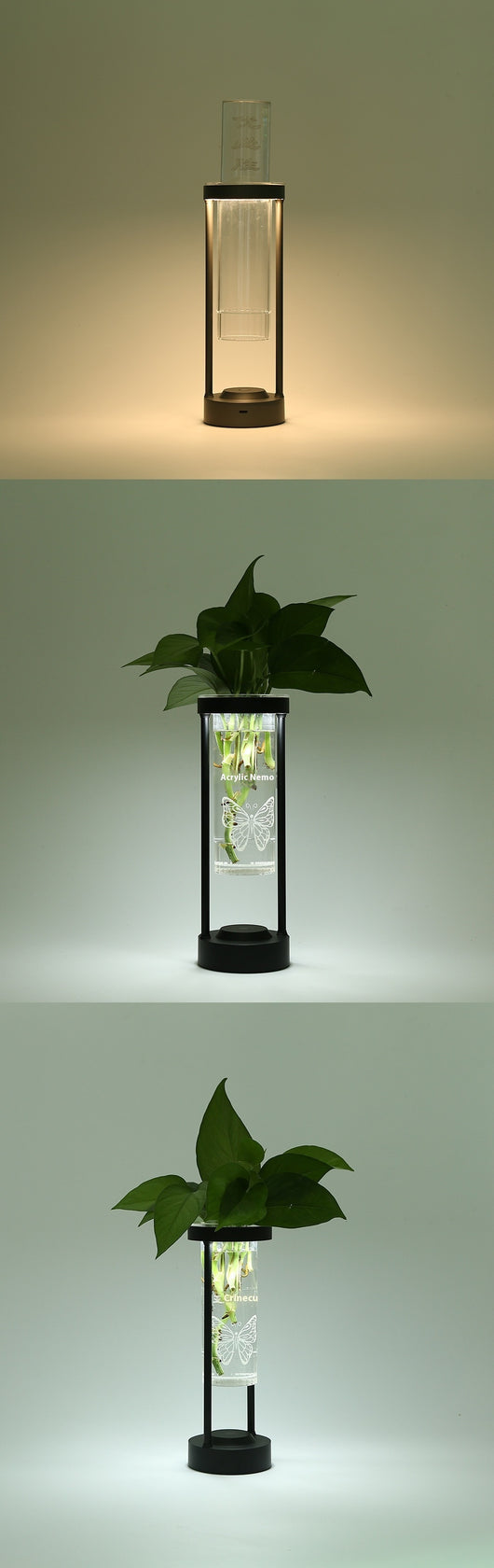 Lámpara de Mesa de Aluminio Transparente con Luz Ambiental - Image 6