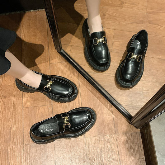 Mocasines de Cuero con Plataforma y Tacón Grueso - Image 8