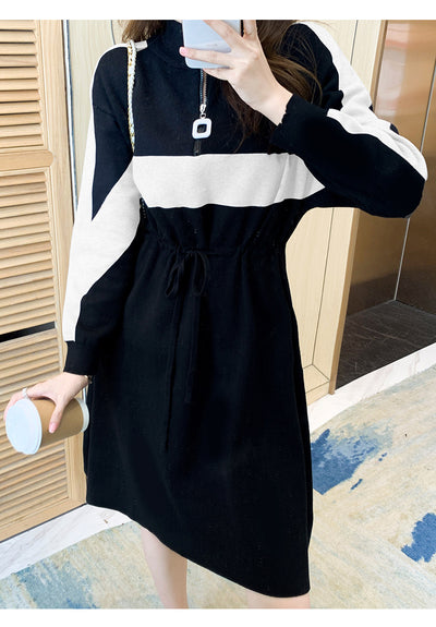 Vestido Tejido Slim con Contraste de Colores - Elegancia y Comodidad - Image 22