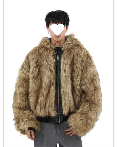 Chaqueta Reversible de Cuero y Piel Forrada en Polar para Hombre - Invierno - Image 8