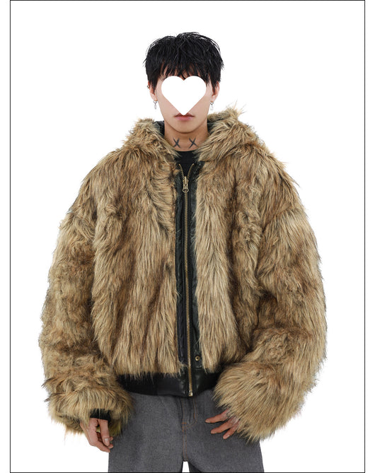 Chaqueta Reversible de Cuero y Piel Forrada en Polar para Hombre - Invierno - Image 8