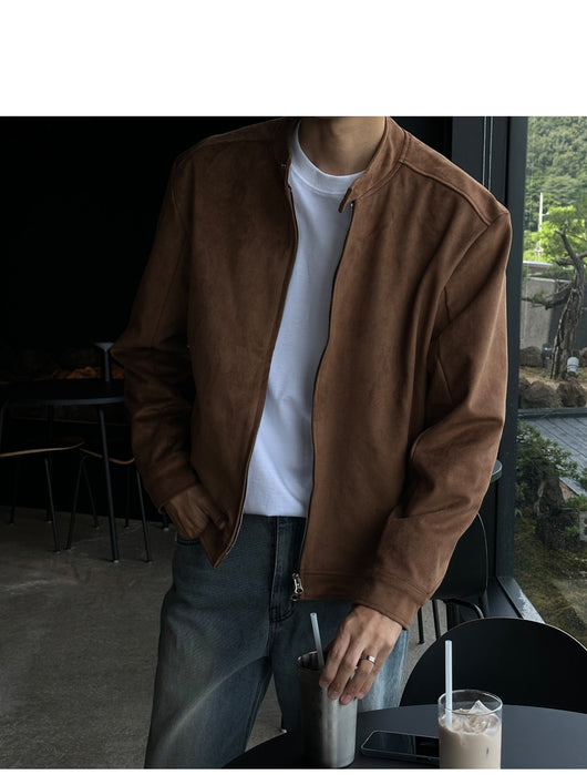 Chaqueta Café con Cuello de Pie - Image 22