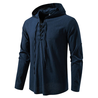 Camisa Pirata Medieval de Algodón y Lino con Cordón para Hombre - Image 12