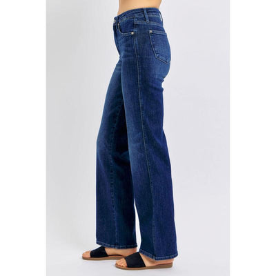 Jeans Rectos Azul Oscuro Cintura Media con Control de Abdomen - Image 8