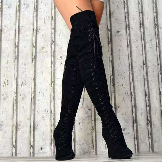 Botas Stiletto Largas de Gamuza para Mujer - Elegancia y Sofisticación - Image 5