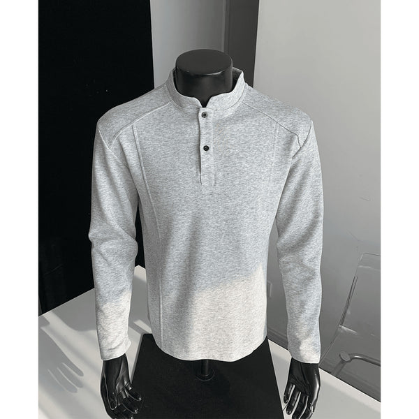 Suéter Polo de Cuello Alto con Parches y Manga Larga para Hombre