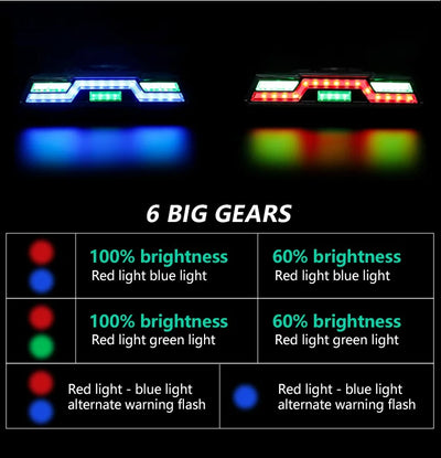 Luz Trasera para Bicicleta USB Recargable - 3 Colores - Image 9